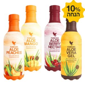 רביעיית משקה אלוורה ואפרסקים